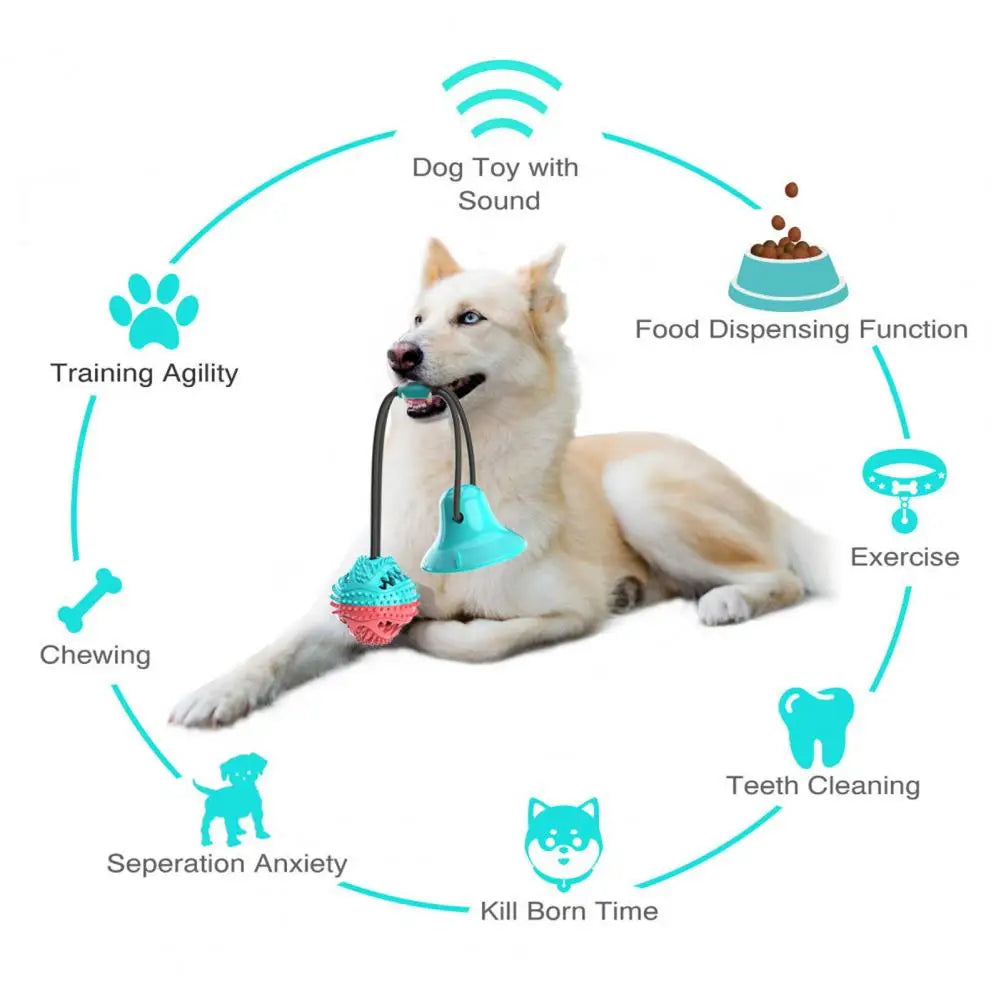 Dog Chew Toys,for Aggressive Chewers,Interactive Dog Suction Cup Toy,Teething Rope Toy,Dog Puzzle Treat Food Dispensing Ball Toy