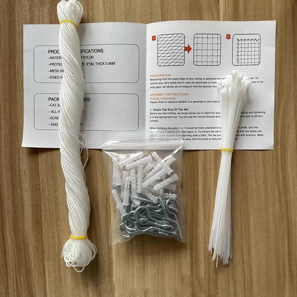 Pet Protection Net Nylon Anti Bird Cat Protective Sturdy Safe Wire Cover For Prevents Cats From Escaping Or Falling From Balcony