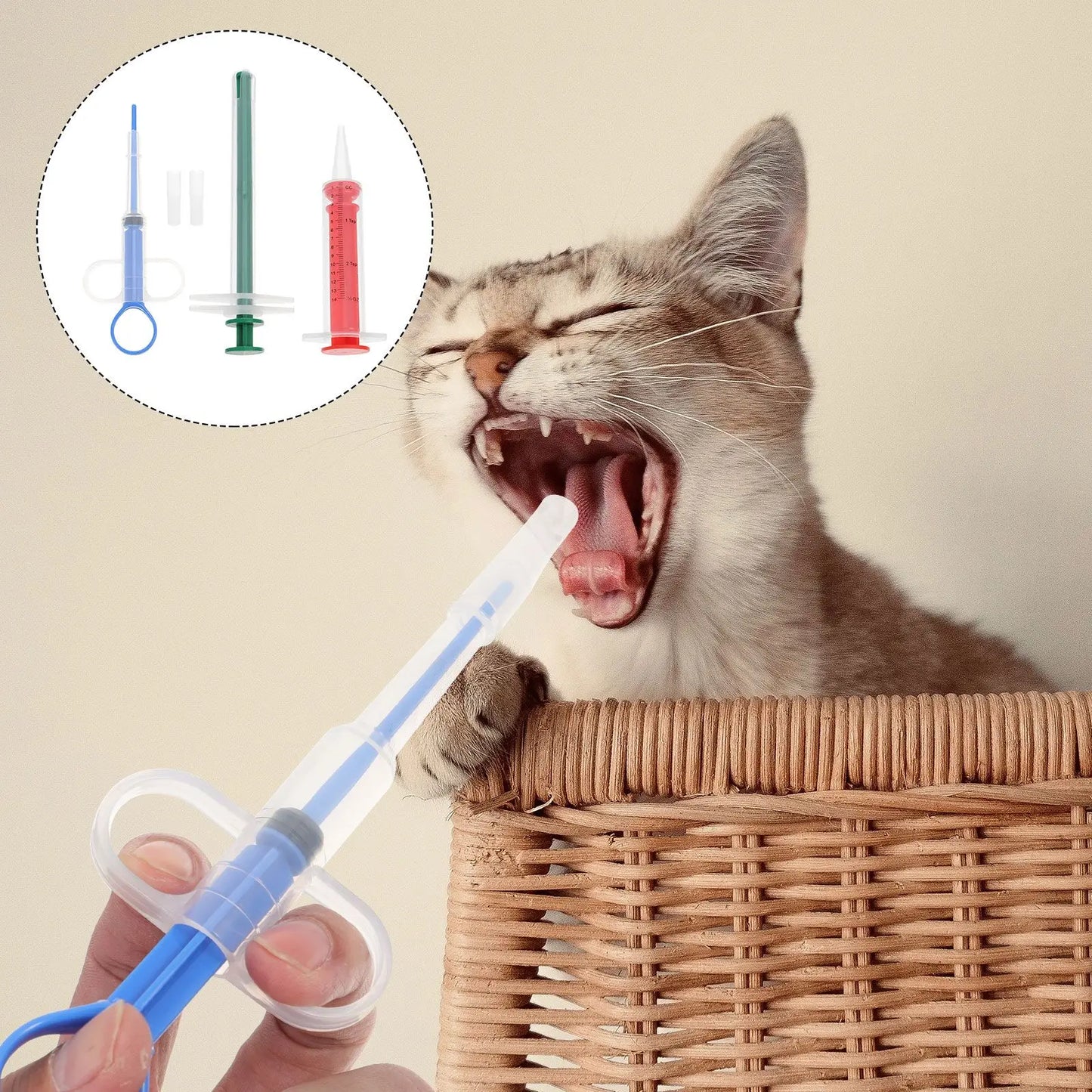 Pet Medicine Feeder 2 Sets Tablet Feeders Pill Dispensers Shooters for Cats Dogs Durable Safe Easy Use Home Pet Store