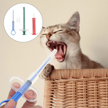 Pet Medicine Feeder 2 Sets Tablet Feeders Pill Dispensers Shooters for Cats Dogs Durable Safe Easy Use Home Pet Store