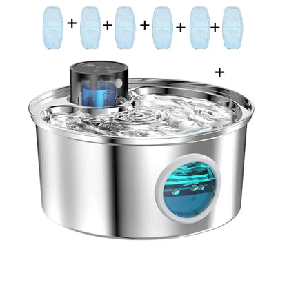 3.2L Recharge 5V USB Cat Water Fountain Automatic Sensor Stainless Steel Cat Dog Water Fountain Multiple Pet Drinking Bowls