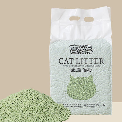 6L natural plant tofu cat litter 2MM cat litter quickly clumps and deodorizes