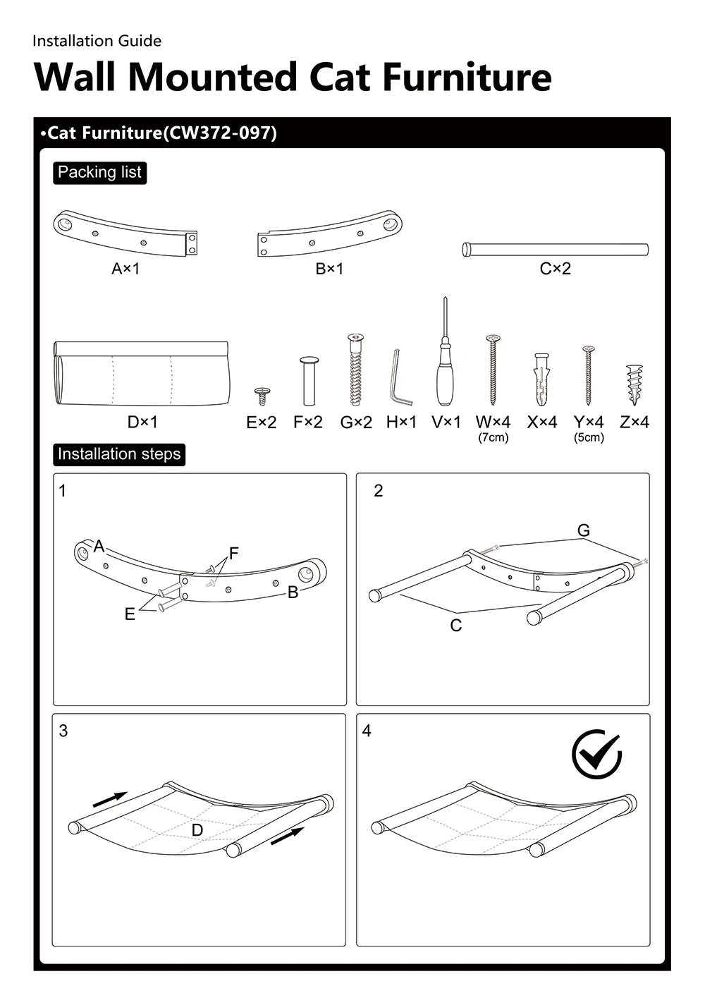 Cat Hammock Bed Wall Mounted Climbing Cats Kitty Bed Funiture Stable Shelf Perches Cat House for Sleeping Playing Accessories