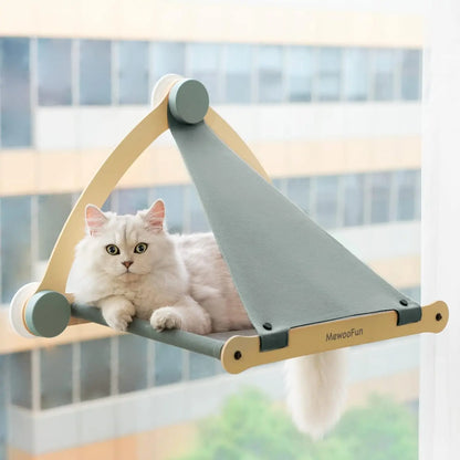 Mewoofun Sturdy Cat Window Perch Cat Window Hammock Cat Window Seat with Strong Suction Cups Holds Up to 30 lbs Grey