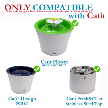 Cat Water Fountain Filters Compatible with Catit Water Fountain Pet Fountain Filter Replacement (6/12Pack)