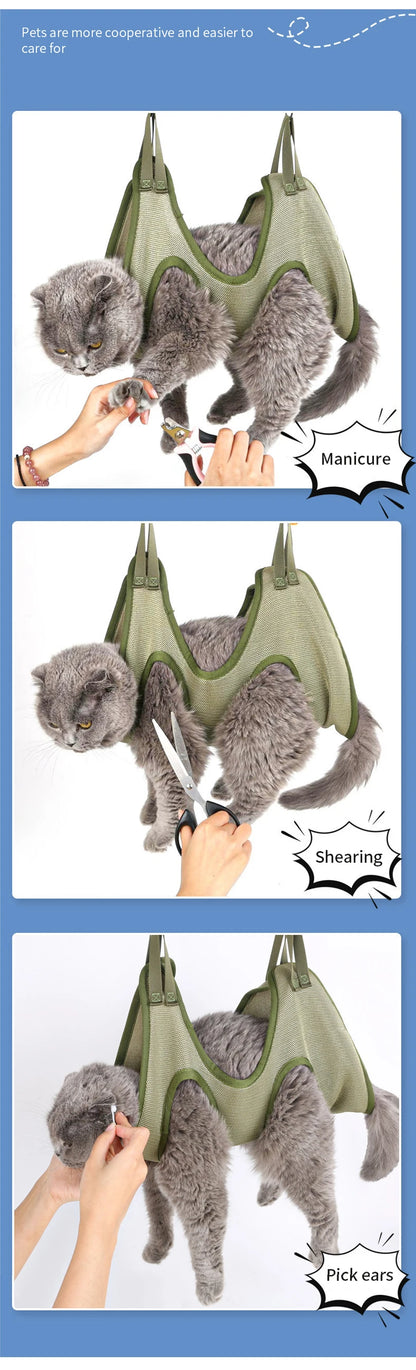 Dog Cat Grooming Hammock Fixed Bath Bag for Nail Cutting Anti Scratch Cat Trimming Restraint Bag Cat Beauty Hanging Pet Supplies