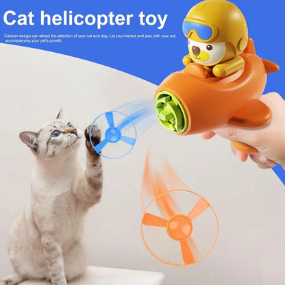 Flying Propeller Cat Toy Interactive Helicopter Toys Shooters Colorful Propellers Tracking Disc For Kitten Indoor And Outdoor