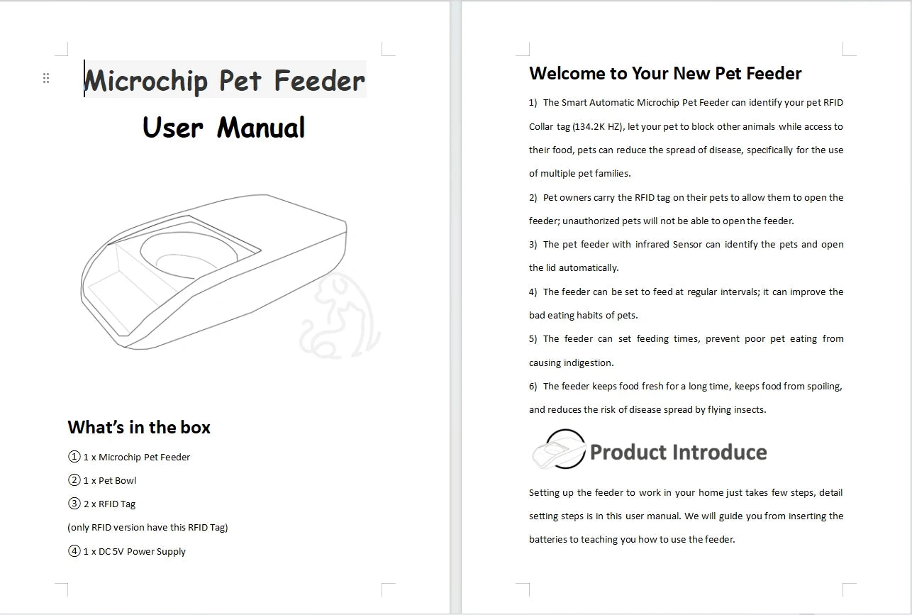NEW Smart Microchip RFID Pet Feeder Bowl For Cats Dog And Multi Pets Homes Intelligent Automatic Timed Cat Food Dispenser