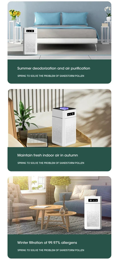 2025 Air Purifier Portable Desktop Air Freshener For Home Allergies and Pets Hair Smokers in Bedroom HEPA Filter Air Cleaner