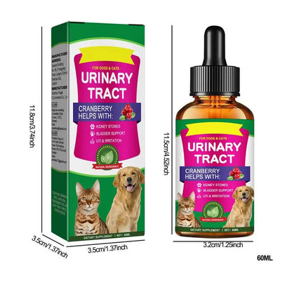 Pet UTI Treatments 60ml Powerful Cat Bladder Drops For Urinary Tract Care Multifunction Cranberry Dog Cat UTI Treatments Supply