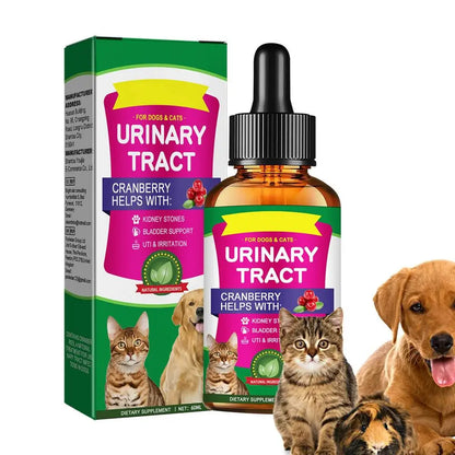 New 60ml Pet UTI Treatments Powerful Cat Bladder Drops For Urinary Tract Care Multifunction Cranberry Dog Cat UTI Pet supplies