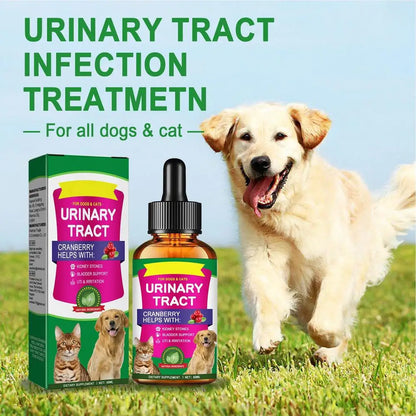 New 60ml Pet UTI Treatments Powerful Cat Bladder Drops For Urinary Tract Care Multifunction Cranberry Dog Cat UTI Pet supplies