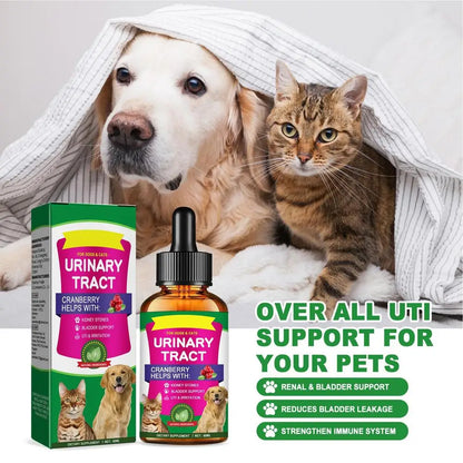 Pet UTI Treatments 60ml Powerful Cat Bladder Drops For Urinary Tract Care Multifunction Cranberry Dog Cat UTI Treatments Supply