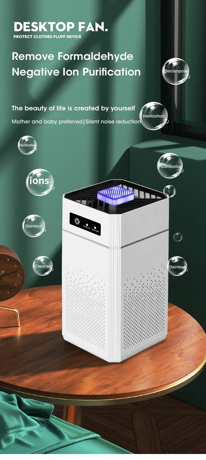 2025 Air Purifier Portable Desktop Air Freshener For Home Allergies and Pets Hair Smokers in Bedroom HEPA Filter Air Cleaner