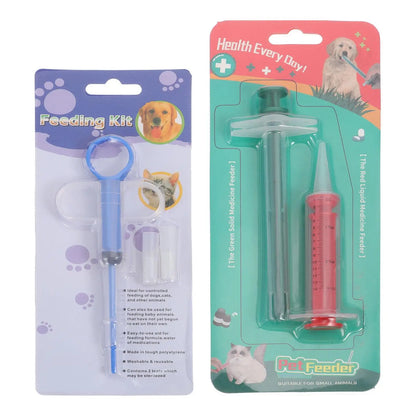 Pet Medicine Feeder 2 Sets Tablet Feeders Pill Dispensers Shooters for Cats Dogs Durable Safe Easy Use Home Pet Store